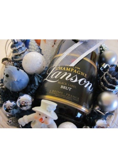 Kerstcadeaumand - Champagne Lanson Black Label Brut