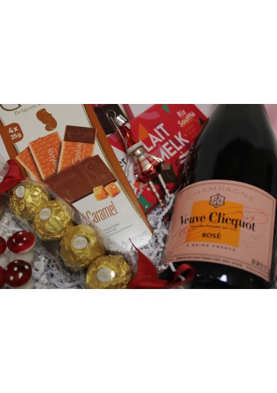 Panier cadeau "Noël" Veuve Clicquot rosé