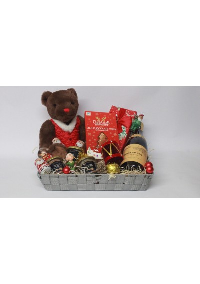 Burgundy wine Christmas gift basket