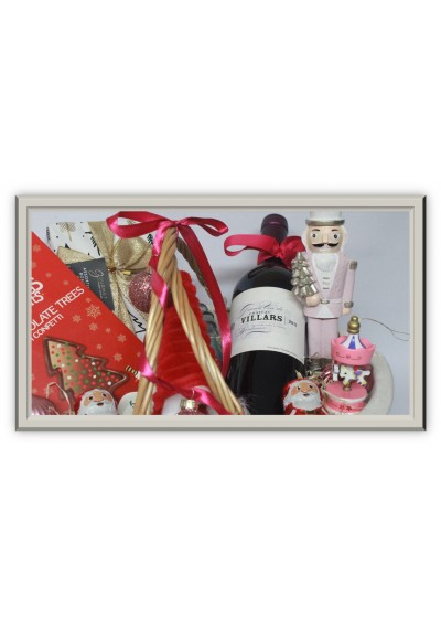 Christmas gift basket - Bordeaux Fronsac 2011 wine & fine chocolates